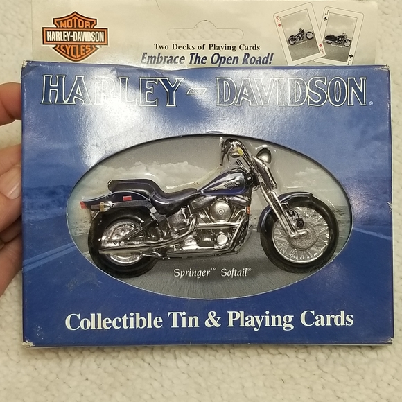 Harley Davidson Playing Cards with Collectible Tin Springer Softail NEW… - Picture 2 of 5